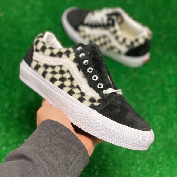 Vans Old Skool Sherpa Mens Checkerboard Shoes Black VN0A5KRF95A1